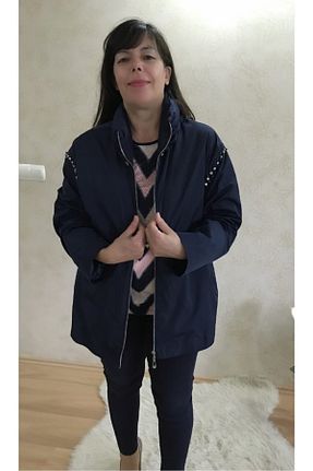 کاپشن سایز بزرگ سرمه ای زنانه سایز بزرگ HaiModa - کد 49666628
