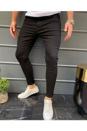 شلوار جین مشکی مردانه پاچه تنگ جین جوان استاندارد کد 63086017
