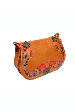 کیف پستچی قهوه ای زنانه چرم خالص Gön - کد 35196116