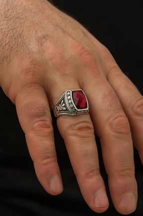 انگشتر جواهر مردانه روکش نقره کد 95200001