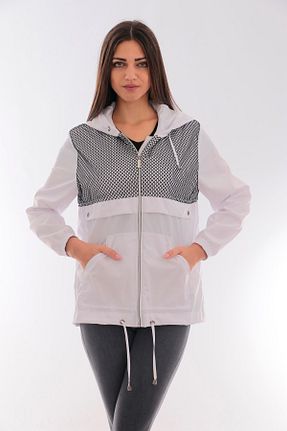 بادگیر و بارانی سفید زنانه ضد آب Moda Tuğram - کد 49169613