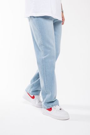 شلوار جین آبی مردانه پاچه راحت جین ساده جوان بلند کد 331704375
