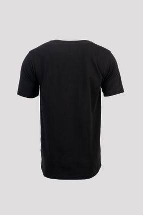 تی شرت مشکی مردانه اسلیم فیت یقه هفت پنبه (نخی) کد 331897552