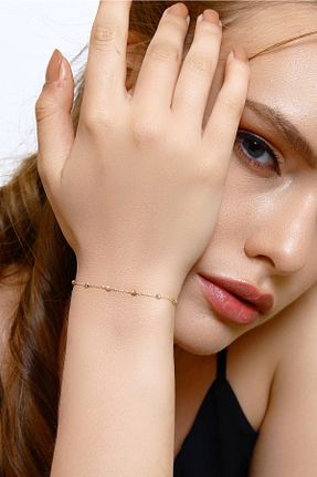 دستبند طلا زرد زنانه 14 عیار Altınkesesi - کد 57577582