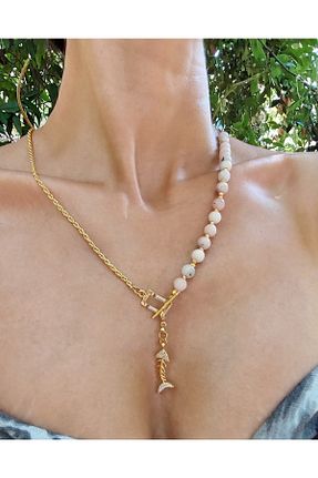 گردنبند جواهر صورتی زنانه سنگ serapis accessories - کد 305108795