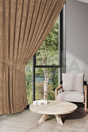 پرده زمینه قهوه ای پلی استر MARİTSA - کد 331271860