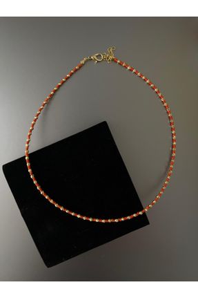 گردنبند جواهر نارنجی زنانه کد 331372010