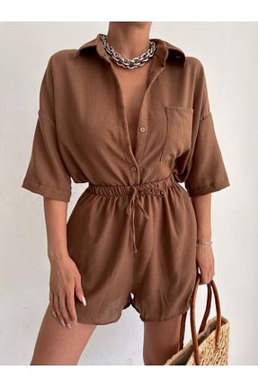 ست بالاتنه و پائین تنه قهوه ای زنانه بافتنی LB Laluna Butik - کد 331618726