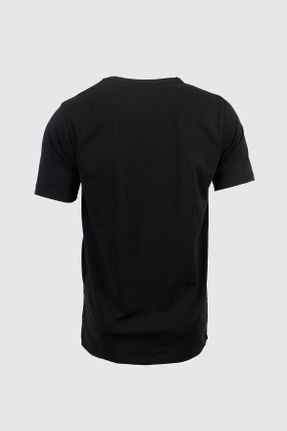 تی شرت مشکی مردانه پنبه (نخی) اسلیم فیت یقه هفت کد 331897531