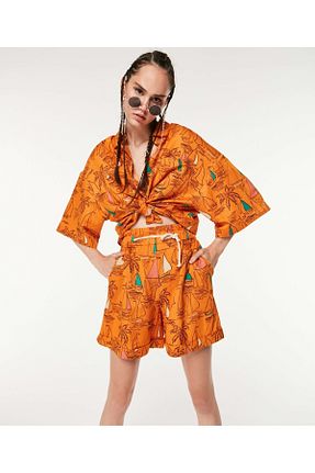شلوارک و برمودا نارنجی زنانه Relaxed Twist - کد 331767753