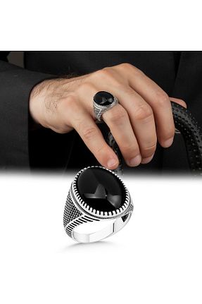 انگشتر نقره مشکی مردانه 925 عیار Argento Silver - کد 332148594