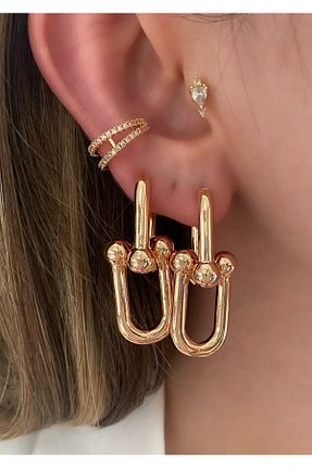 گوشواره جواهر طلائی روکش طلا Pinery Jewels - کد 322110783