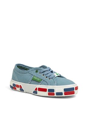 کفش اسنیکر آبی بچه گانه بند دار Benetton - کد 333120017
