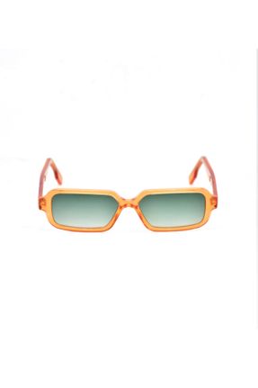 عینک آفتابی نارنجی زنانه 52 UV400 استخوان سایه روشن مستطیل کد 333204488