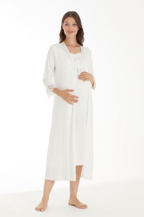 لباس شب حاملگی سفید زنانه بافتنی کد 333507673