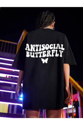 تی شرت مشکی زنانه اورسایز یقه گرد پنبه (نخی) تکی جوان کد 242198692