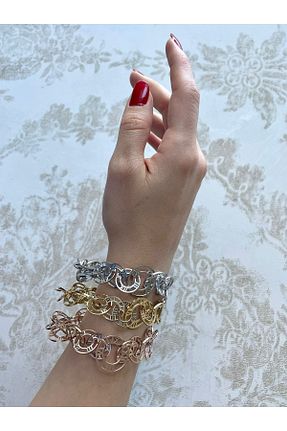 دستبند استیل (فولاد) سفید زنانه استیل ضد زنگ Welch - کد 333079521