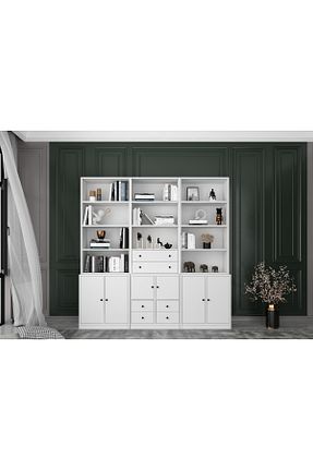 قفسه کتاب سفید 200 cm Nettrends - کد 302731768