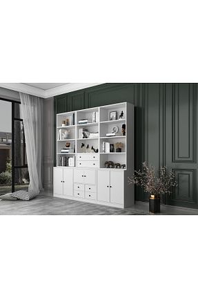 قفسه کتاب سفید 200 cm Nettrends - کد 302731768