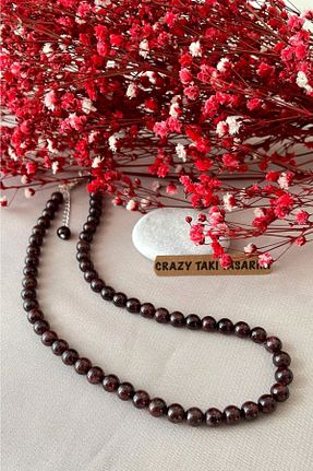 گردنبند جواهر قرمز زنانه سنگ CRAZY TAKI TASARIM - کد 268145284