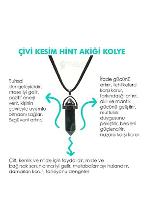 گردنبند جواهر سبز مردانه سنگ Mystic Energy - کد 334445482