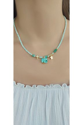 گردنبند جواهر فیروزه ای زنانه سرامیک Idarosa Concept - کد 283679085