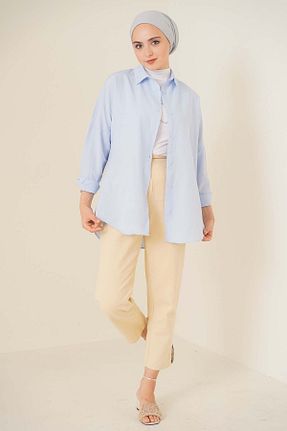 پیراهن حجاب آبی زنانه اورسایز asilmoda - کد 330459923