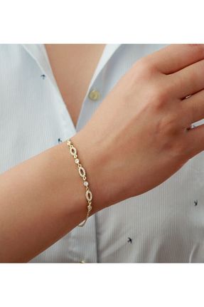 دستبند نقره طلائی زنانه 925 عیار Silvano Jewelry - کد 335036598