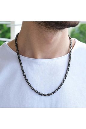 گردنبند استیل ( فولاد ) مشکی زنانه استیل ضد زنگ UBUH SHOP - کد 335215233