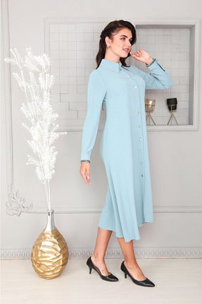 تونیک حجاب فیروزه ای زنانه ویسکون Wazze - کد 334309801