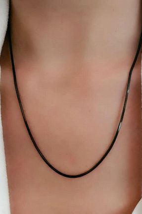 گردنبند استیل ( فولاد ) مشکی زنانه استیل ضد زنگ UBUH SHOP - کد 335187537