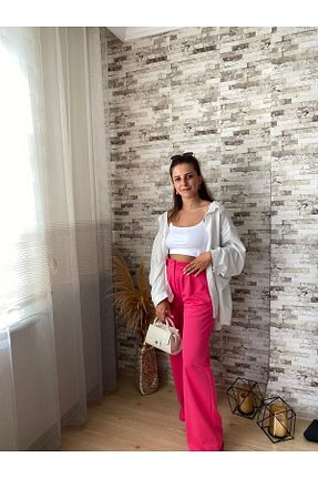 شلوار صورتی زنانه پنبه ای YENİBİBUTİİK - کد 334831292