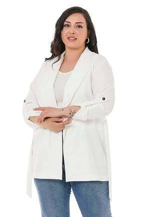 کت سفید زنانه پلی استر بدون آستر کد 138876961