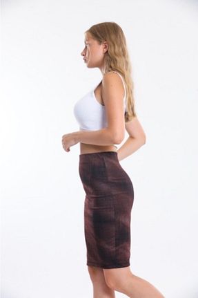 دامن زرشکی زنانه لیکرا Moda Tekcan - کد 132661361