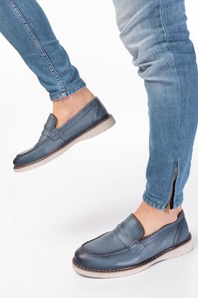 کفش کژوال آبی مردانه چرم خالص maximoda - کد 336029250