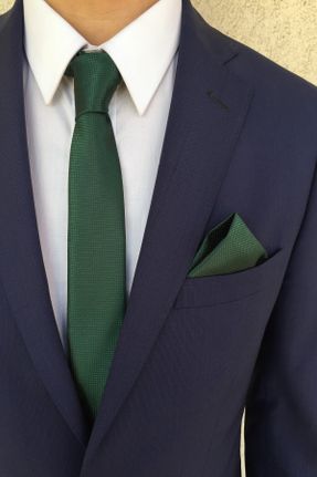 کراوات سبز مردانه İnce میکروفیبر کد 36941581