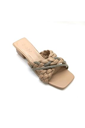 دمپائی بژ زنانه چرم خالص Guja - کد 317225736