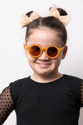 عینک آفتابی نارنجی زنانه 44 UV400 استخوان مات گرد کد 313762626