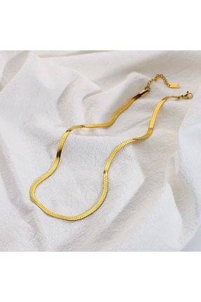 گردنبند استیل ( فولاد ) طلائی زنانه استیل ضد زنگ Woman Aksesuar - کد 126195554