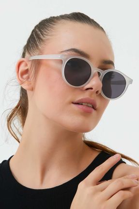 عینک آفتابی نارنجی زنانه 50 UV400 استخوان مات هندسی کد 175023137