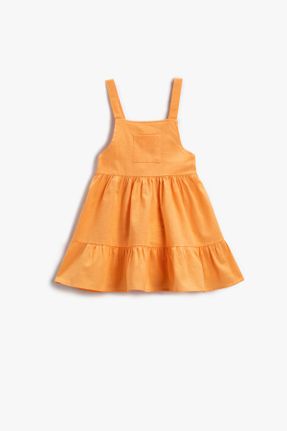 لباس نارنجی بچه گانه بافتنی Fitted بند دار کد 321588389