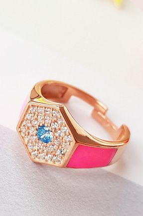انگشتر نقره صورتی زنانه زیرکن MorMajor Silver - کد 42200951