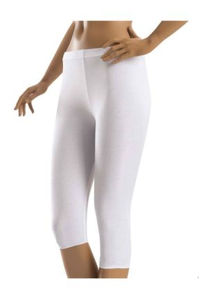 ساق شلواری سفید زنانه پنبه (نخی) فاق بلند کد 42223352