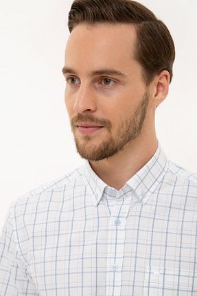پیراهن آبی مردانه رگولار Pierre Cardin - کد 40953384