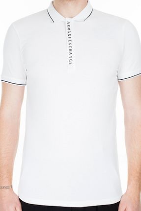 پولوشرت سفید مردانه پنبه ای Armani Exchange - کد 42506951