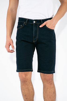 شلوارک و برمودا سرمه ای زنانه پنبه - الاستین FORZA JEANS - کد 42555295
