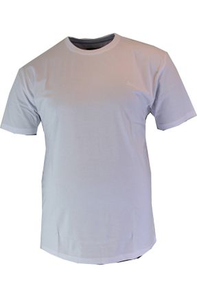 تی شرت سفید مردانه سایز بزرگ پنبه (نخی) کد 42602102