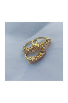 انگشتر استیل (فولاد) طلائی زنانه استیل (فولاد) TAKI TASARIM - کد 38908151