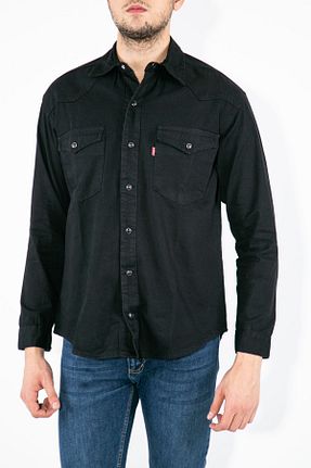 پیراهن مشکی مردانه رگولار FORZA JEANS - کد 42790005