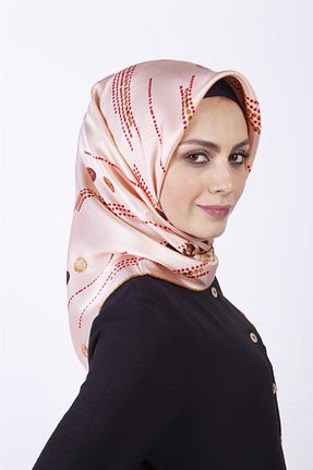 روسری صورتی ساده AWAM SILK - کد 42805434